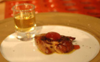 Gelée de Pineau des Charentes rosé, Foie gras fermier poêlé