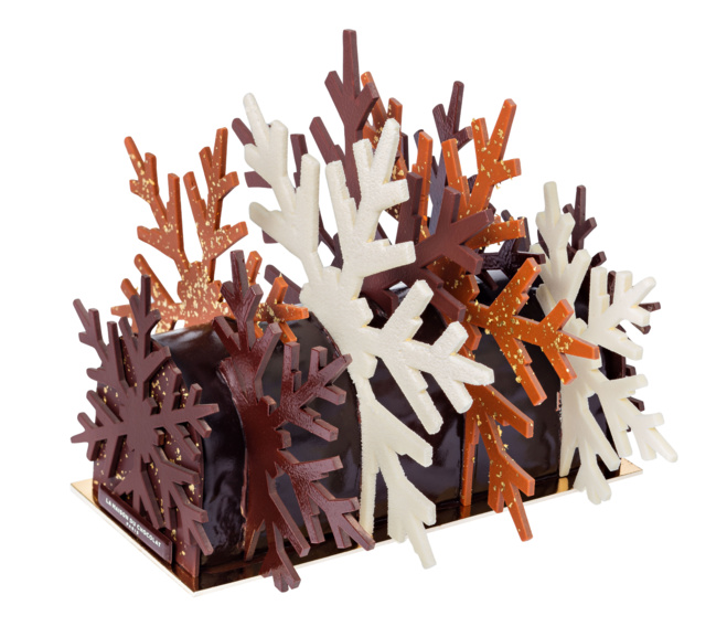 Bûche de noël étoile de neige Bûche de noël étoile de neige