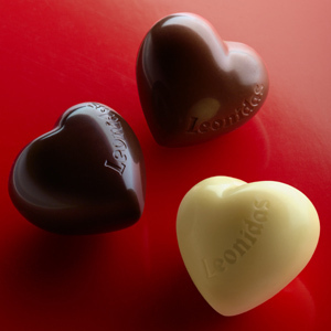 A l'occasion de la saint valentin, les petits coeurs en chocolat