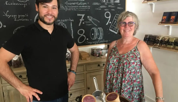 Le chocolatier torréfacteur Mathieu Taborcia et Christine Girard
