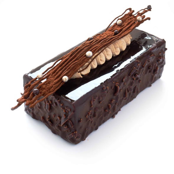 La bûche de Noël brut de chocolat du chocolatier Pierre Chauvet La bûche de Noël brut de chocolat du chocolatier Pierre Chauvet