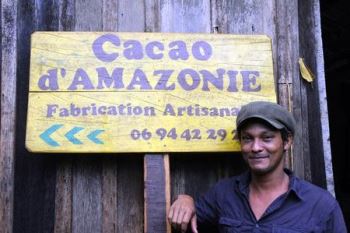 Panneau Cacao d'Amazonie et portrait