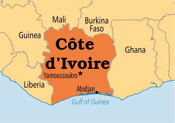 Carte de la Côte d'Ivoire©