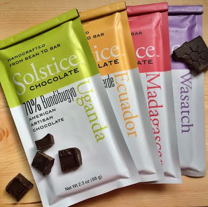 La gamme de tablettes de chocolat de Solstice Chocolate©