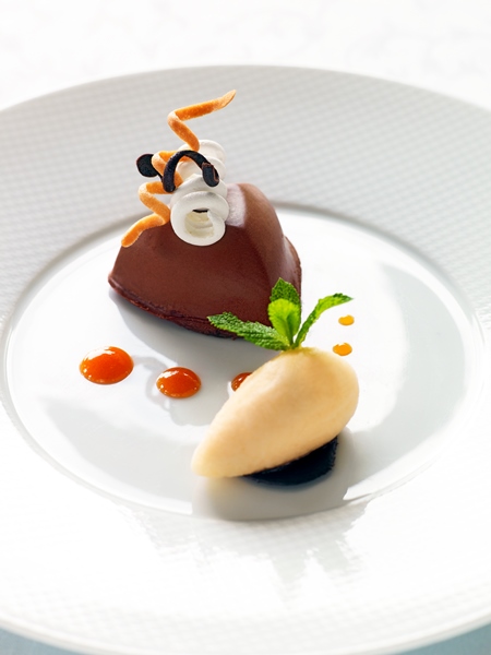 Le Frisson au Chocolat Kalingo, sorbet pomelo par Alain Roux©