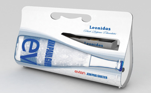 Leonidas et Evian présentent un produit "glamour" signé Jean-Paul Gaultier