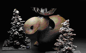 Pour ses vitrines de Noël, le chocolatier Patrick Roger revisite le sapin et crée des élans tout en chocolat !