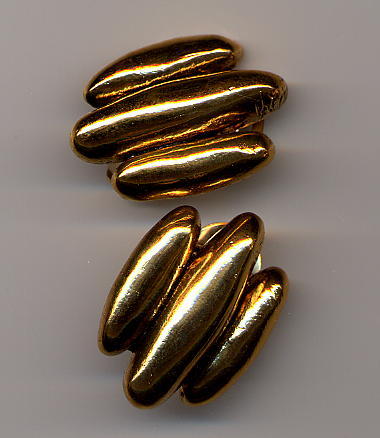 Boucles d'oreilles en or fin fèves de cacao n3